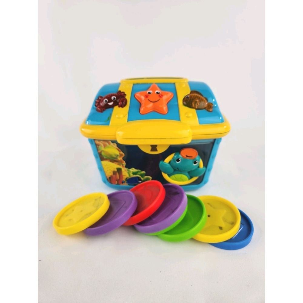 Baby Einstein Count & Discover Treasure Chest 8 Coins Lights Sound Toy ** Video